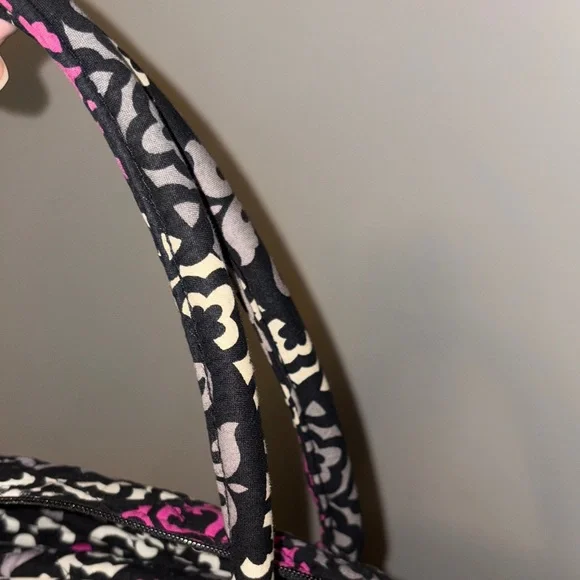 Vera Bradley Black and Purple Travel Duffel Bag with Crossbody and Handles - Picture 10 of 12
